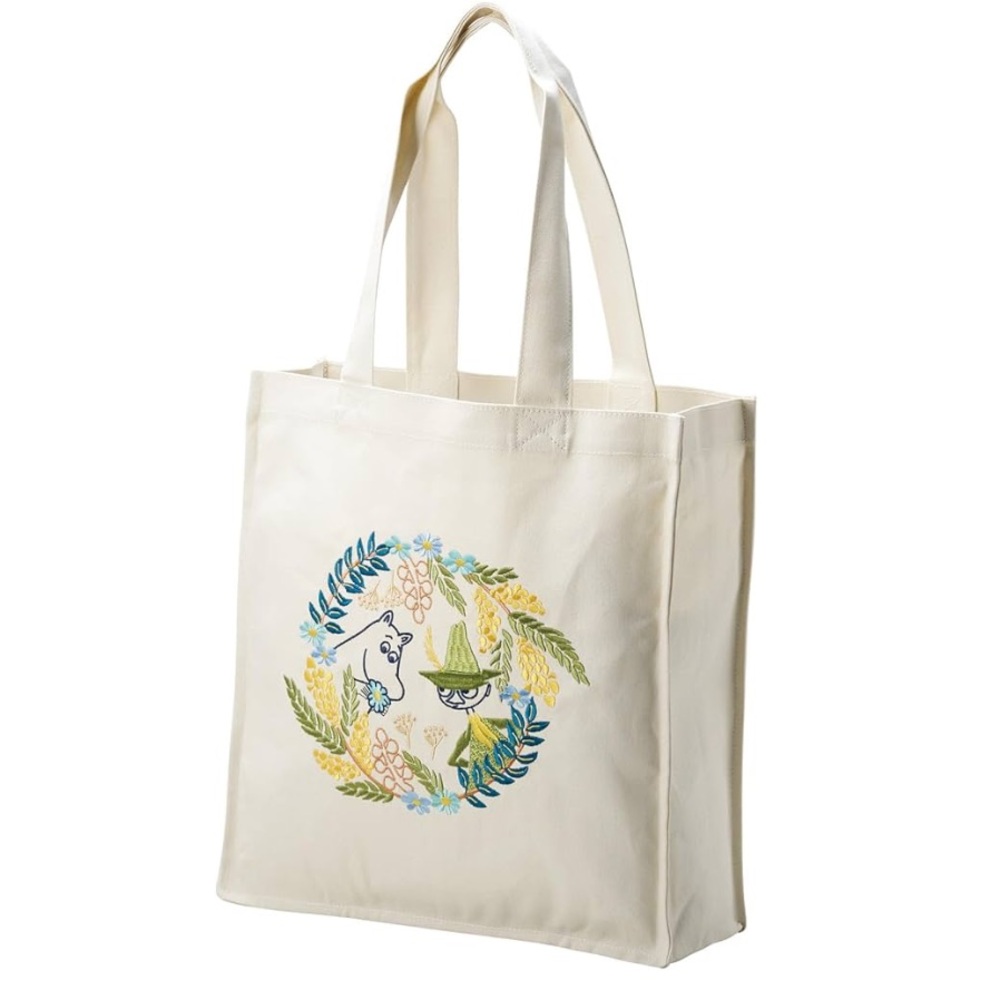 Moomin  Embroidered Spring Wreath Canvas Tote Bag